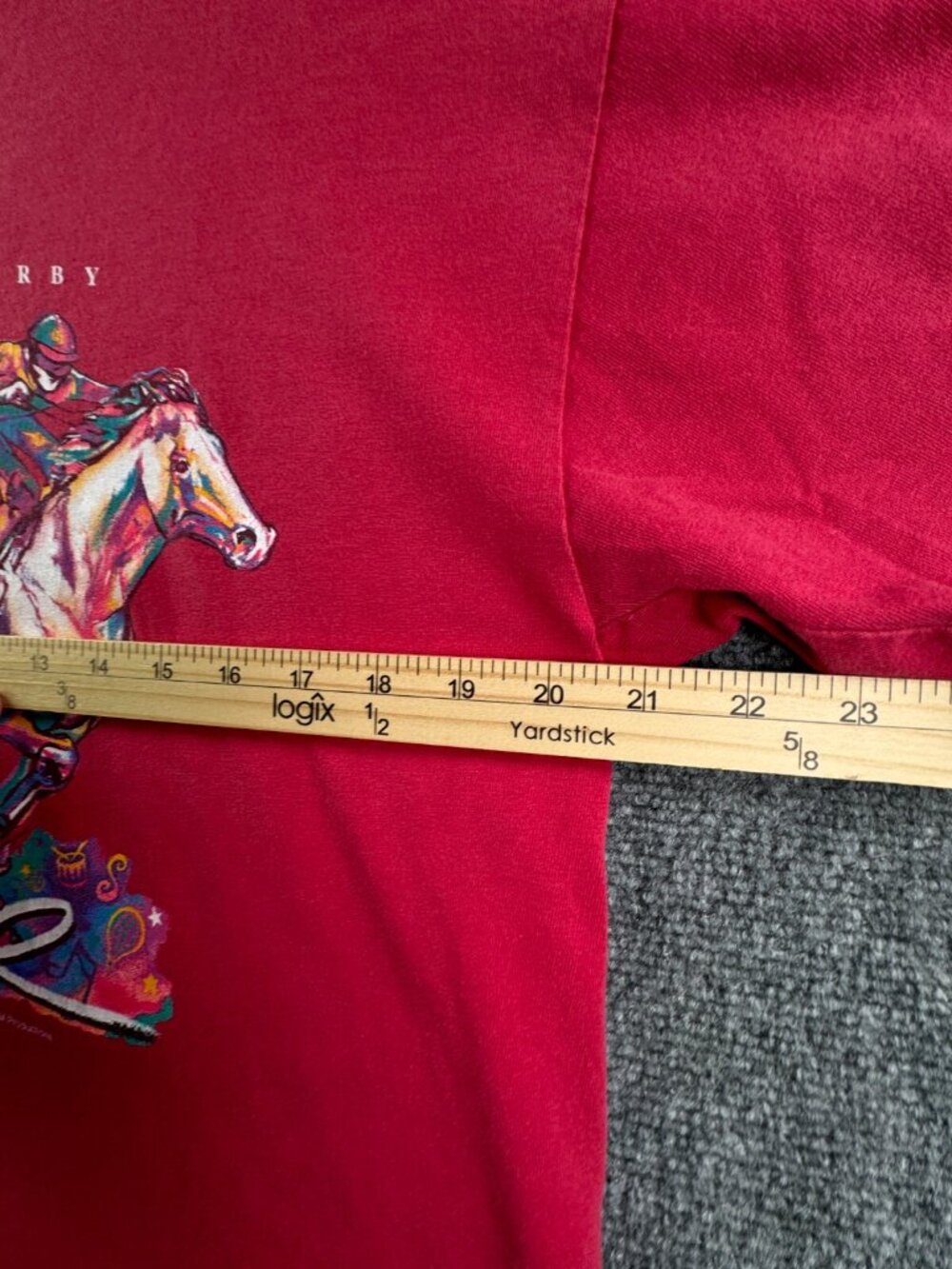 VTG Kentucky Derby 1997 Red T Shirt USA Large Short Sleeve Cotton Horse Racing - Picture 5 of 15